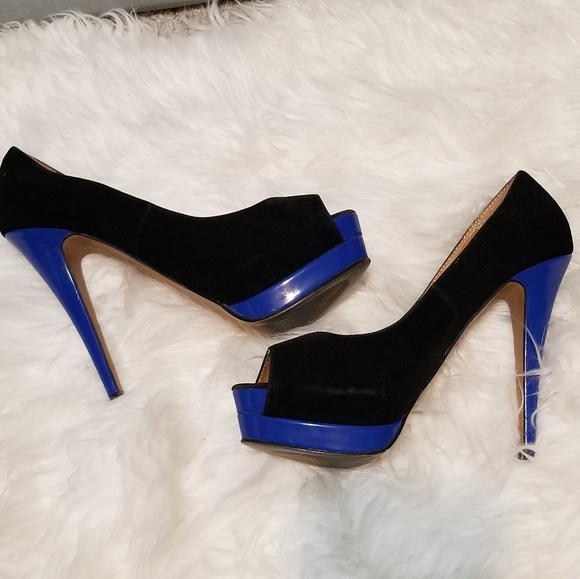 Aldo Shoes - ALDO black suede peeptoe heels